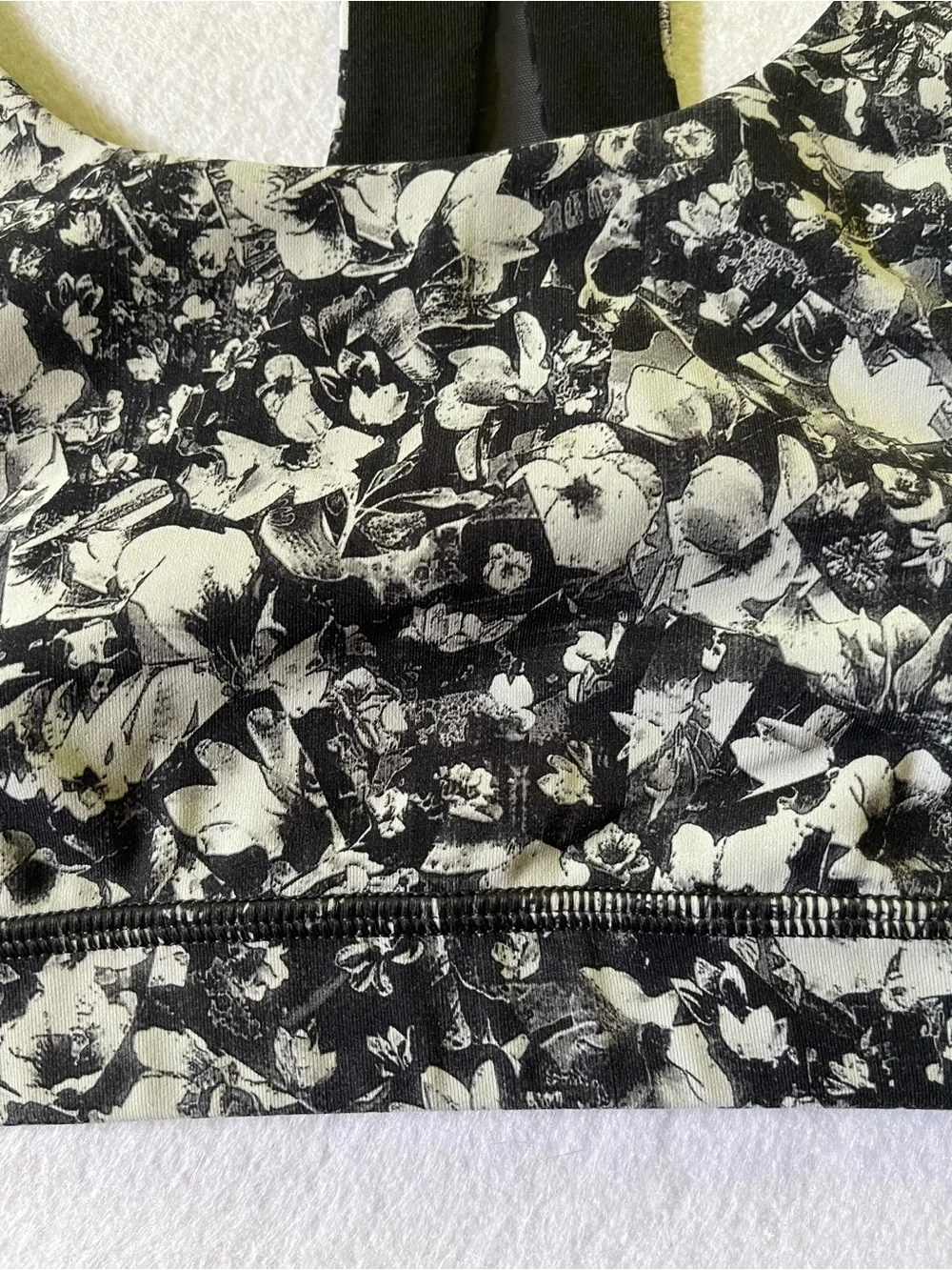 Lululemon athletica Black & White Floral Racerback Sports Bra